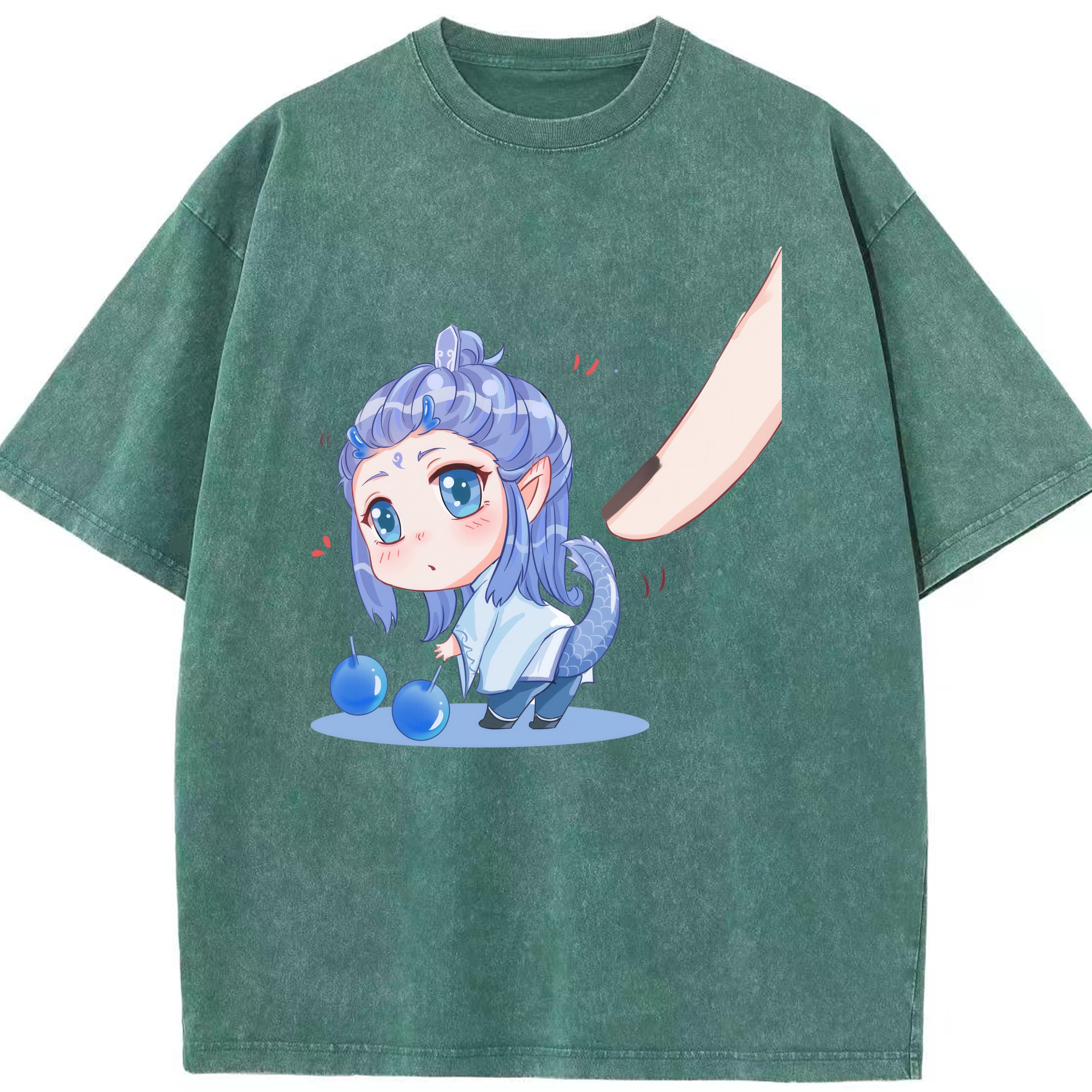（画像用） Ne Zha 2 ナタ 魔童の大暴れ 綿100% ヴィンテージ風 半袖Tシャツ（フロントプリント）